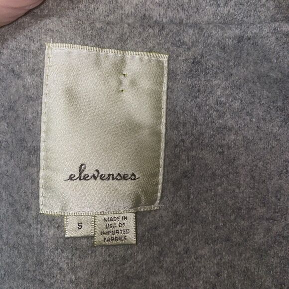 Elevenses Wool Vest Small Women's Anthropologie Gray Open Front Pockets Lined - Picture 7 of 9